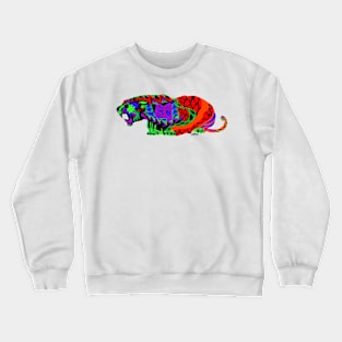 asian tora tiger in ecopop mexican totonac pattern in the wildlife Crewneck Sweatshirt